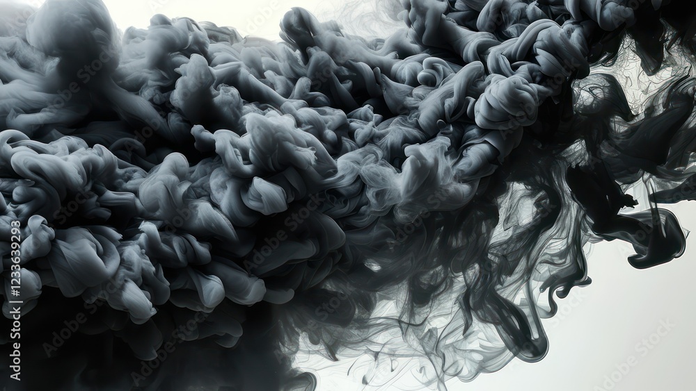 Dynamic flow of dark smoke creates abstract patterns, offering a contemporary and artistic visual suitable for various creative projects Dynamic flow of dark smoke creates abstract patterns, offering a contemporary and artistic visual suitable for various creative projects