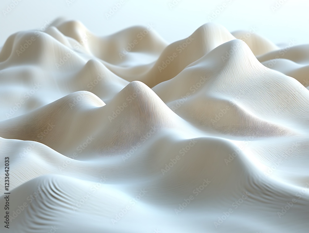 Obraz premium Abstract White Sculpted Landscape Waves
