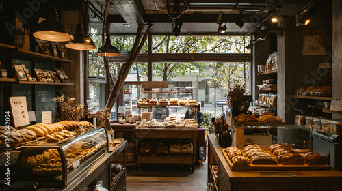 A bakery with a lot of bread and pastries on display
