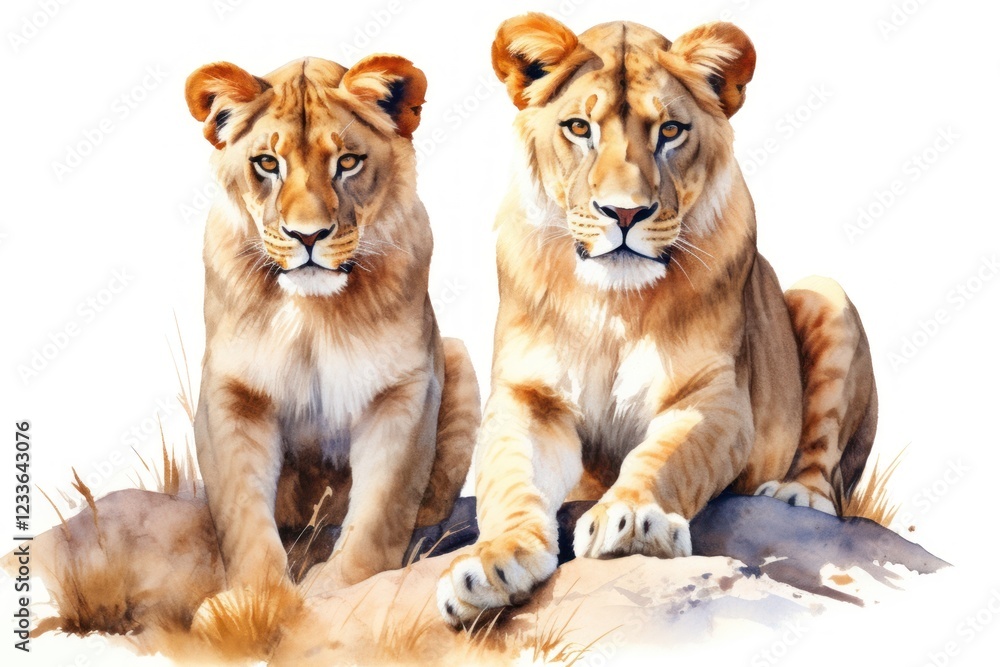 Obraz premium Lionesses wildlife mammal animal.