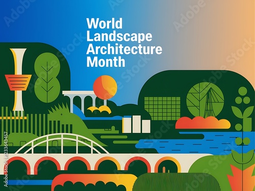 World Landscape Architecture Month Celebratory Abstract Design