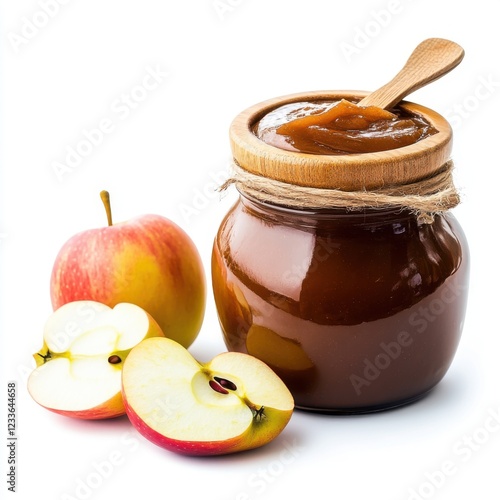 glossy jar of apple butter  photo