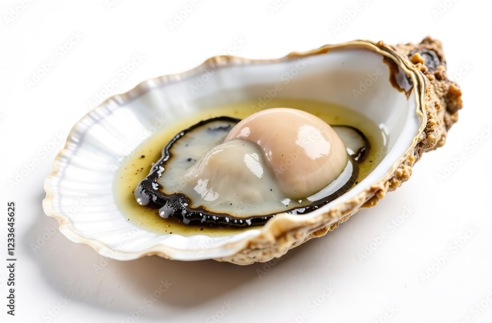 Fresh opened oyster on white background Fresh opened oyster on white background