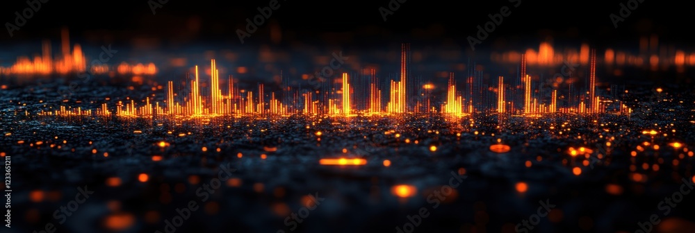 Fototapeta premium Abstract Cityscape: Glowing Metropolis at Night