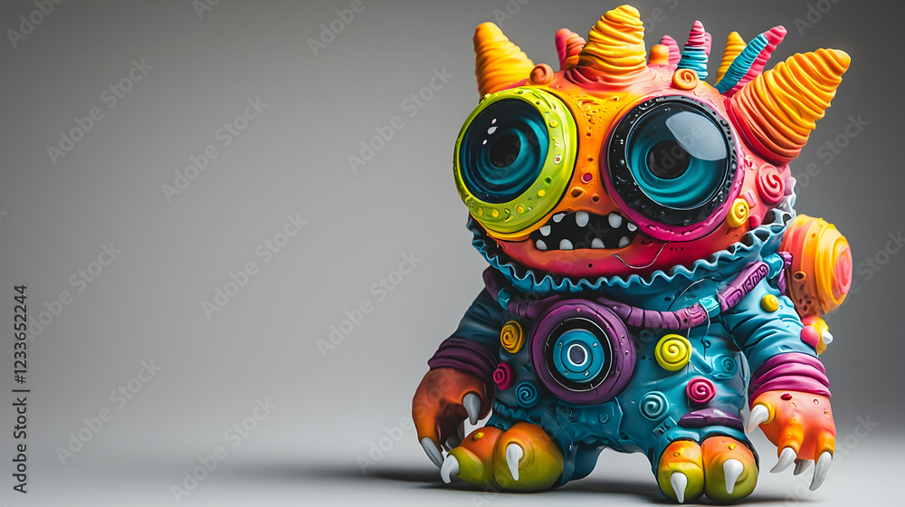3D Illustration Whimsical Colorful Monster Alien Character Design 3D Illustration Whimsical Colorful Monster Alien Character Design
