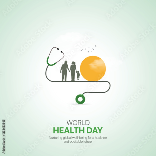 World Health Day. World Health Day creative ads design April 7. social media poster, vector, 3D illustration. 