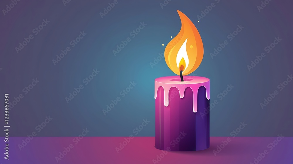 A 3D candle icon with a flickering flame. A 3D candle icon with a flickering flame.