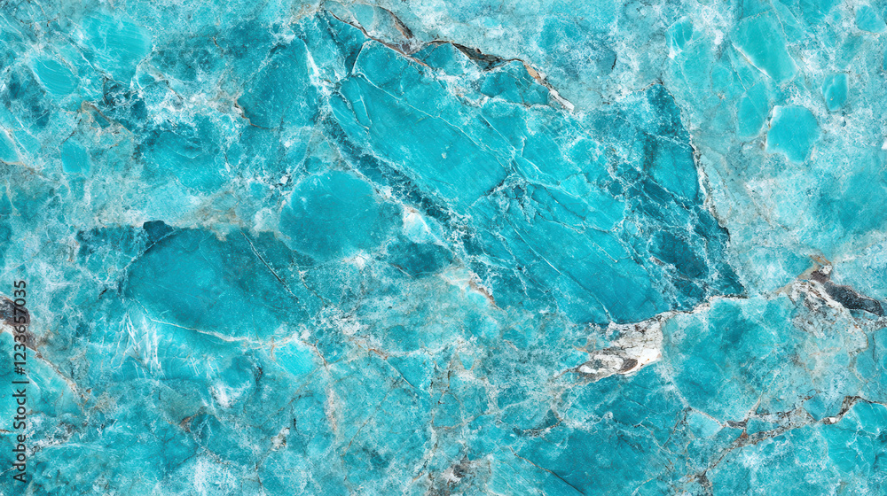 Obraz premium Aqua Blue Marble Texture: A stunning close-up showcasing the intricate veins and vibrant turquoise hues of a polished aqua blue marble slab, ideal for design and architectural backgrounds.