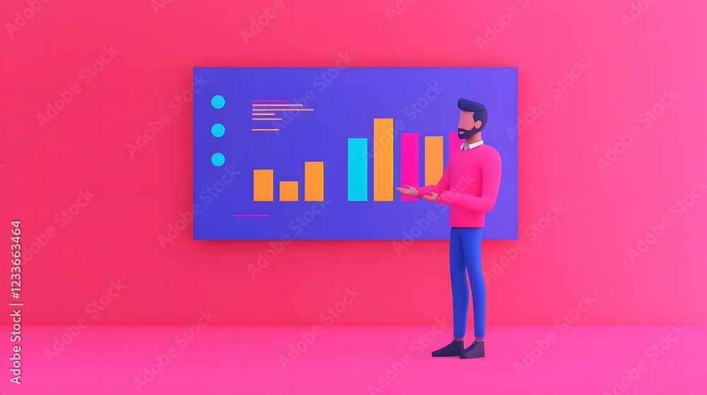 Fototapeta premium Executive Showcasing Business Strategy with Digital Analytics Presentation