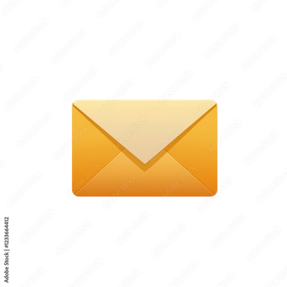 Stylish Yellow Envelope Icon for Digital Communication and Messaging Stylish Yellow Envelope Icon for Digital Communication and Messaging