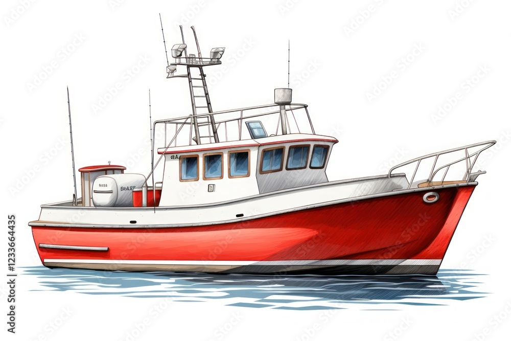 Boat watercraft sailboat vehicle, digital paint illustration. Boat watercraft sailboat vehicle, digital paint illustration.