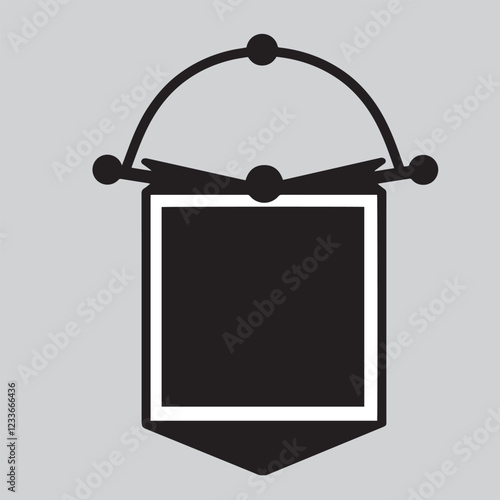 Dayat style trophy champion vector icon isolated