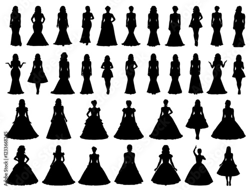 BURLESQUE SILHOUETTE ON WHITE BACKGROUND