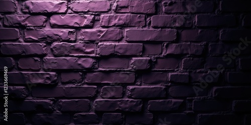 A captivating purple brick wall, featuring staggered patterns with uniquely colored and textured bricks varying in size and shape for dynamic appeal photo