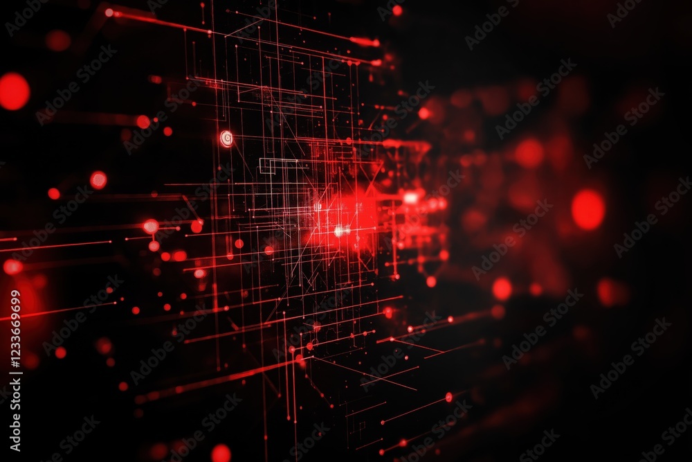 Obraz premium Digital background perfect for tech processes, neural networks, artificial intelligence, data transfer and security, ai generated background for digital storage, multimedia presentations