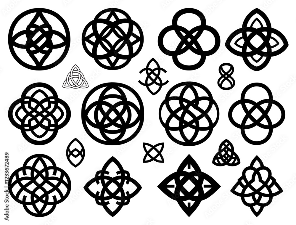 CELTIC KNOT SILHOUETTE ON WHITE BACKGROUND CELTIC KNOT SILHOUETTE ON WHITE BACKGROUND