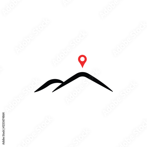 simple mountain logo like leadership. concept of victory determination and confidence or improve motivation. flat style trend modern abstract winner