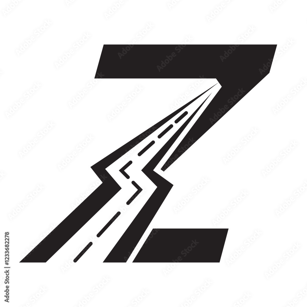 Initial Road Logo Design On Letter Z For Transportation and freight Symbol Vector Initial Road Logo Design On Letter Z For Transportation and freight Symbol Vector