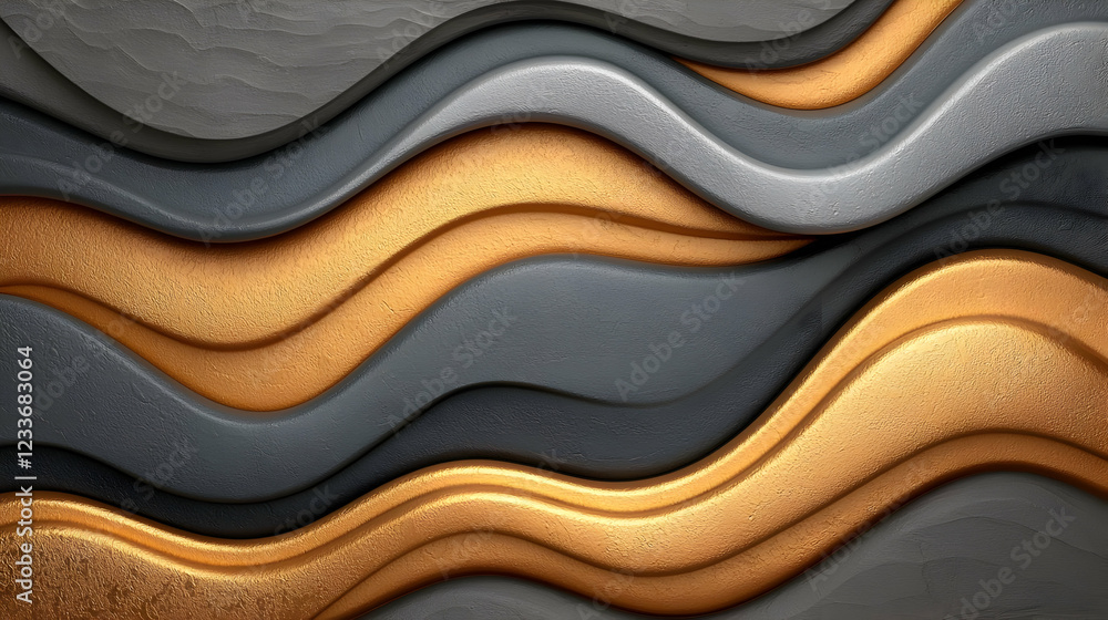 Abstract gold and grey waves background Abstract gold and grey waves background