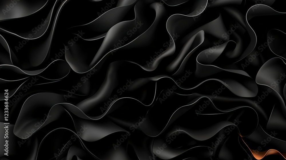 Obraz premium Abstract Black Liquid Waves Background Texture