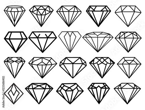 DIAMOND SHAPE SILHOUETTE  ON WHITE BACKGROUND