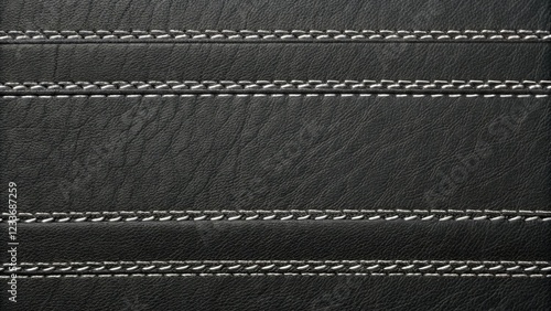Wallpaper Mural Simple black leather background with thin horizontal stitches, monochromatic leather background, subtle leather stitch, minimalist leather, black leather Torontodigital.ca