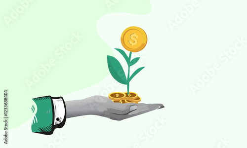 Financial Growth, Investment Returns, Wealth Building, Money Plant, Growing Money