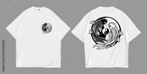 Design t shirt oversize Koi fish