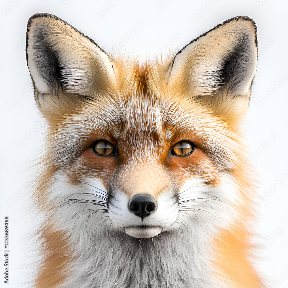 Fototapeta premium Cute Wild Fox Portrait in Nature with Expressive Eyes and Vibrant Fur