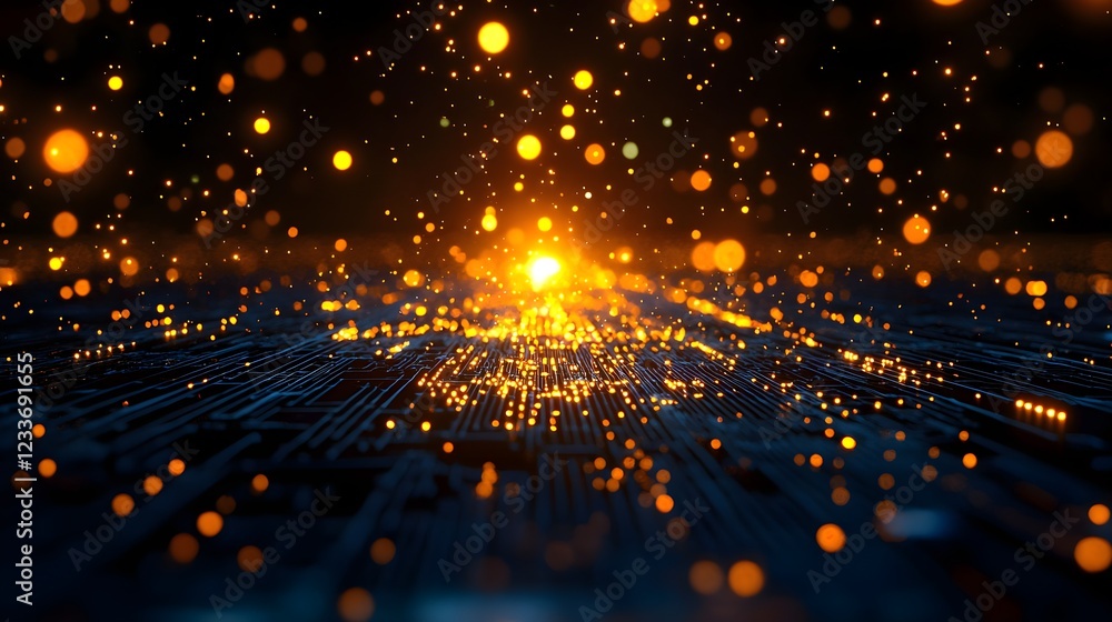 Obraz premium Abstract Golden Particle Background