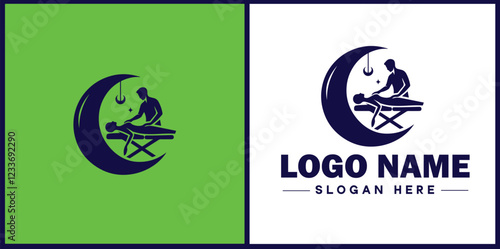 Physical Therapy icon Physiotherapy Rehab therapy Kinesiotherapy flat logo sign symbol editable vector