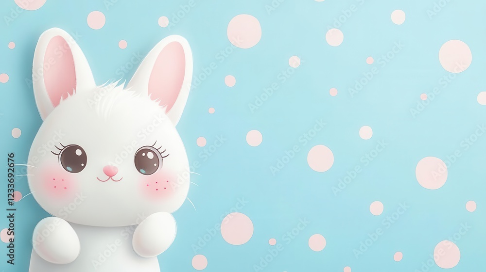 Fototapeta premium Soft pastel polka dots background flat design top view kawaii theme cartoon drawing colored pastel