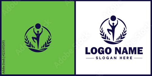 Physical Therapy icon Physiotherapy Rehab therapy Kinesiotherapy flat logo sign symbol editable vector