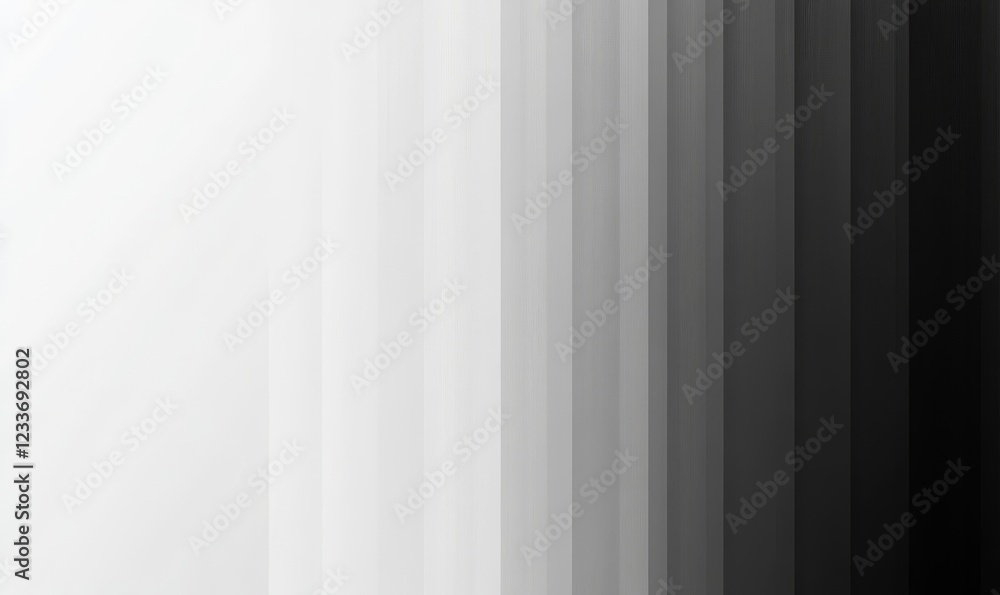 Obraz premium Abstract grayscale background with vertical lines fading from light to dark. The lines create a sense of depth and movement.