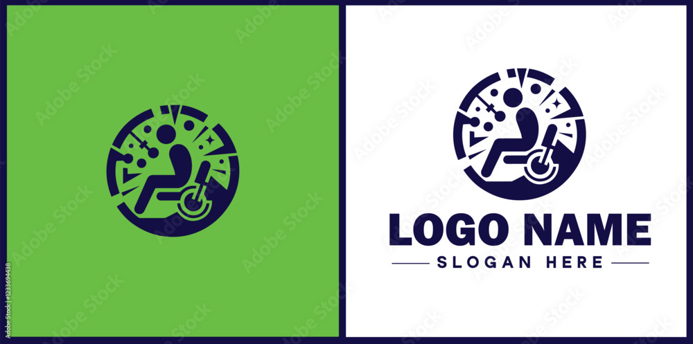 Fototapeta premium Physical Therapy icon Physiotherapy Rehab therapy Kinesiotherapy flat logo sign symbol editable vector