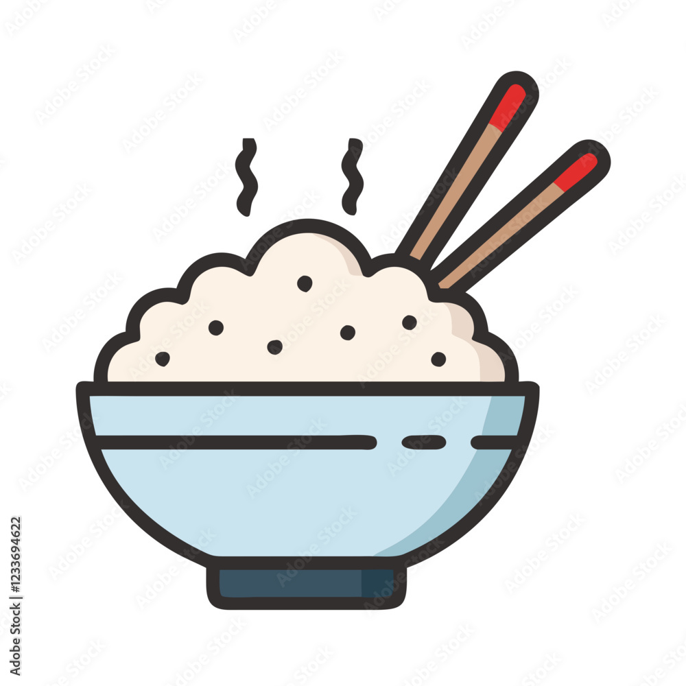 rice bowl icon design