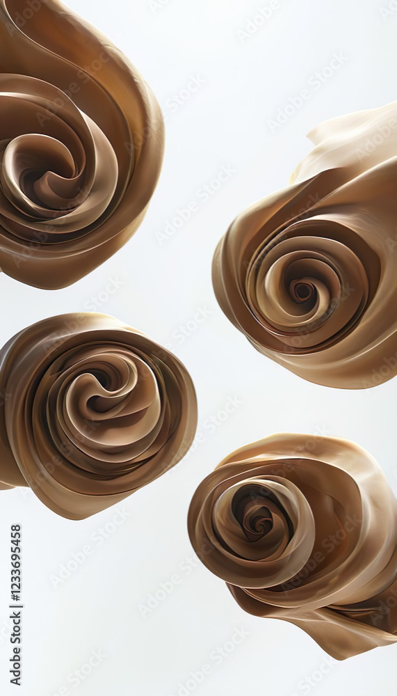 Abstract Flowing Fabric Structures in Warm Tones and Soft Highlights Abstract Flowing Fabric Structures in Warm Tones and Soft Highlights