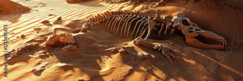 Ancient Desert Fossil: Unearthing a Prehistoric Skeleton