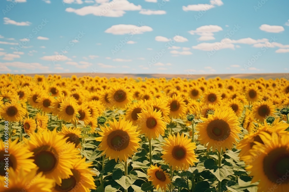 Fototapeta premium Sunflower field sunflower backgrounds landscape.