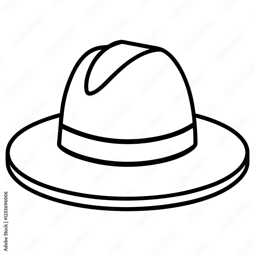 Classic Hats Outline Trendy Vector Art Classic Hats Outline Trendy Vector Art