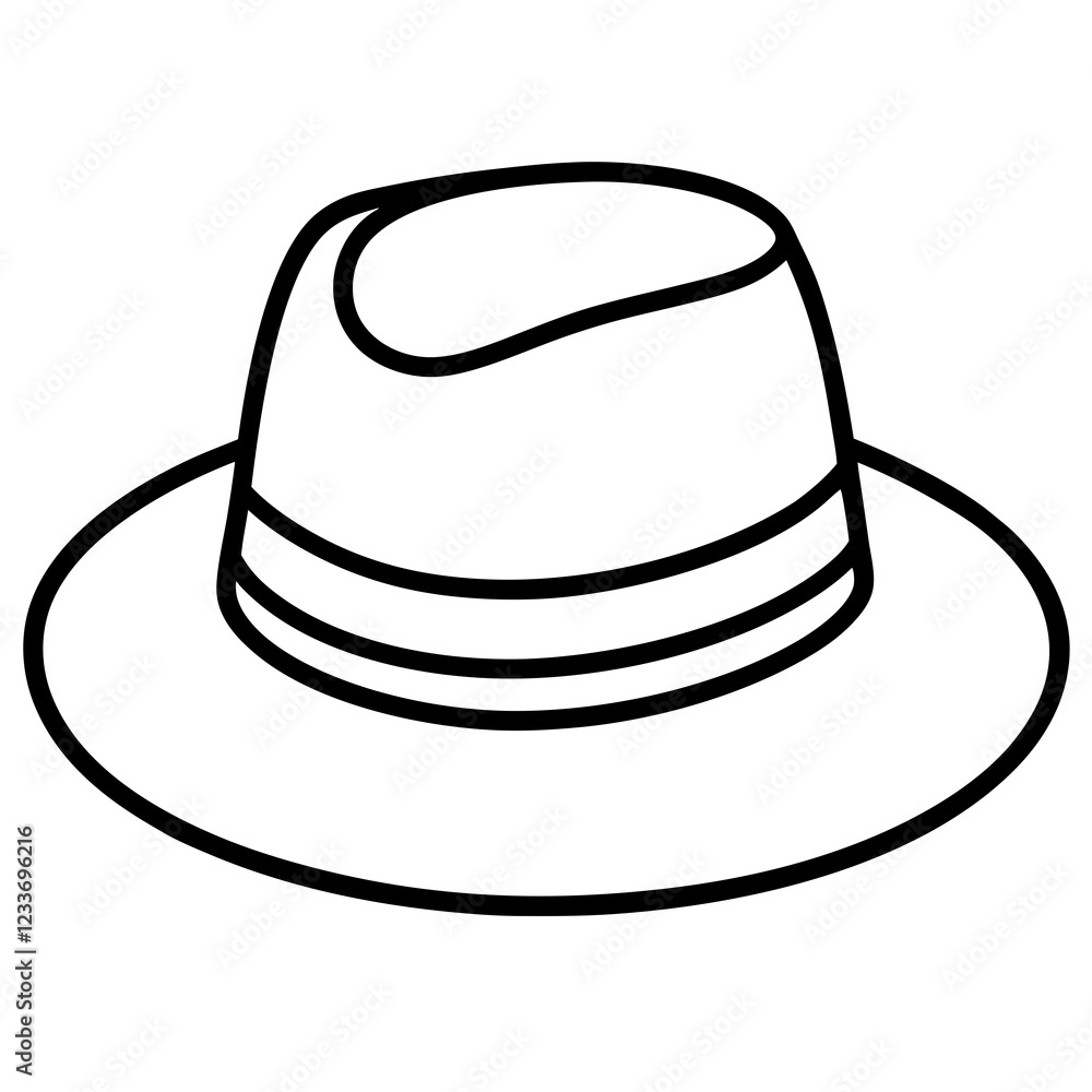 Classic Hats Outline Trendy Vector Art Classic Hats Outline Trendy Vector Art