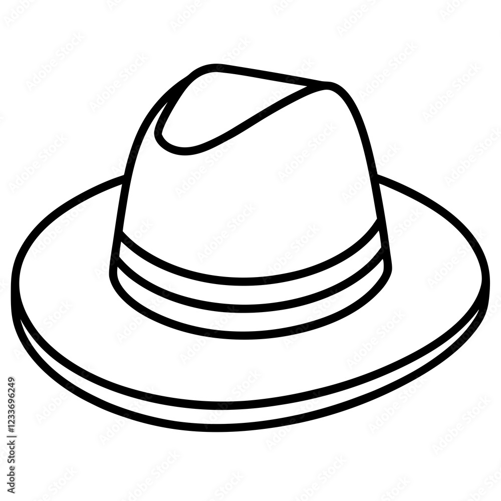 Classic Hats Outline Trendy Vector Art Classic Hats Outline Trendy Vector Art