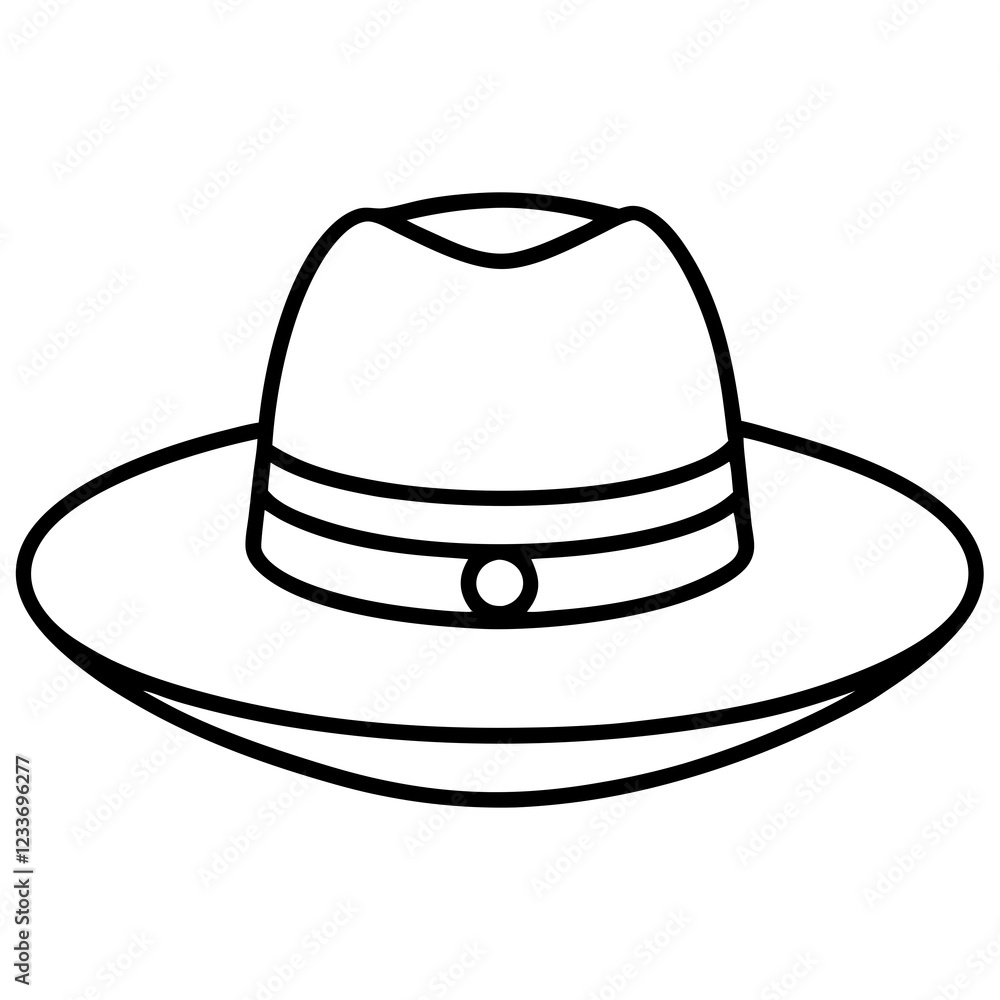 Classic Hats Outline Trendy Vector Art Classic Hats Outline Trendy Vector Art