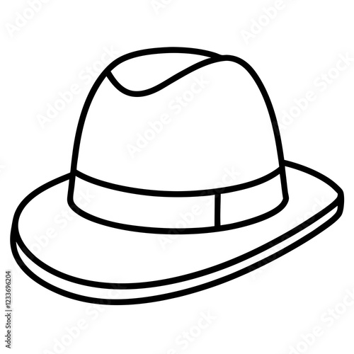 Classic Hats Outline Trendy Vector Art