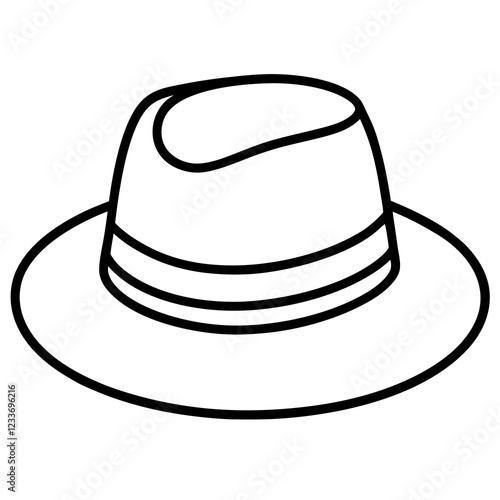 Classic Hats Outline Trendy Vector Art