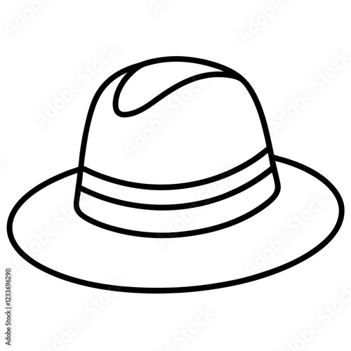 Classic Hats Outline Trendy Vector Art