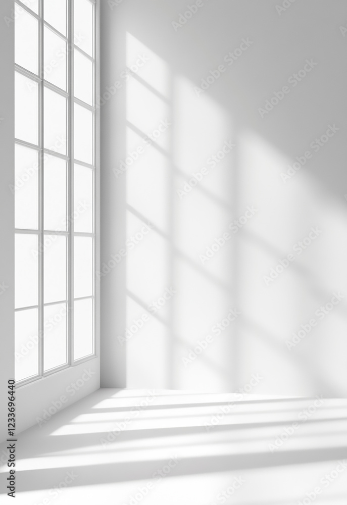 A clean, white room with sunlight streaming in through the window modern empty interior
A clean, white room with sunlight streaming in through the window modern empty interior