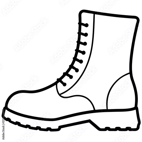 Classic Work Boots Vector Art