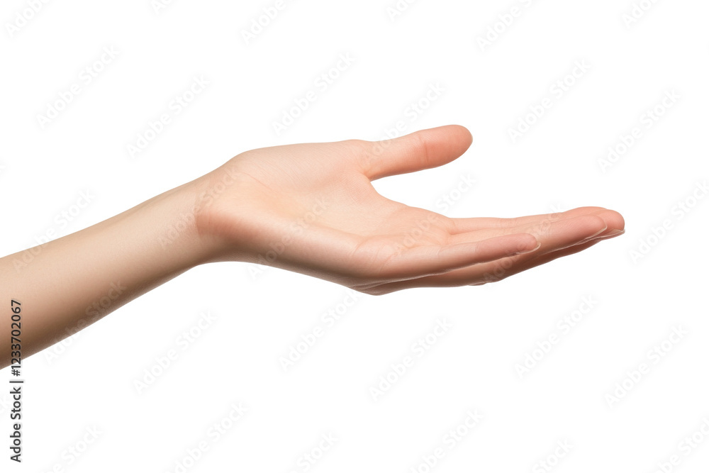 Women hand holding something invisible Women hand holding something invisible