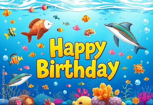 Vibrant Happy Birthday Banner with Balloons and Confetti